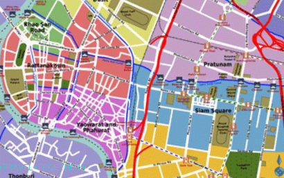 Nejlepší oblasti na mapě Bangkoku