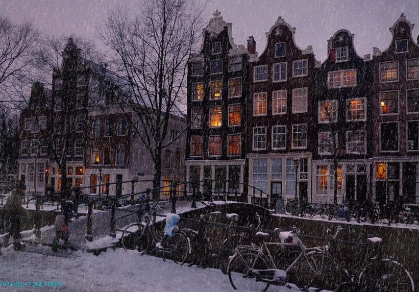 Sníh v Amsterdamu