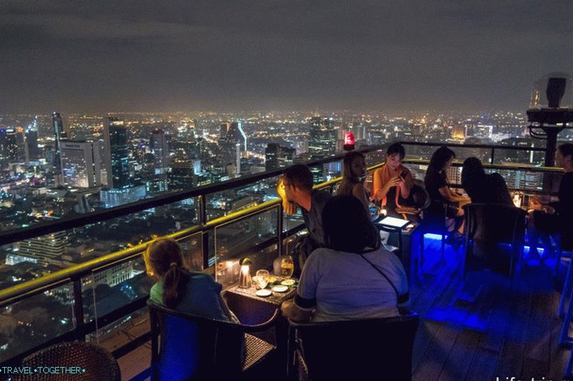 Vertigo, bar, a, restaurace, dále, ta, střecha, o, Banyan, strom, Bangkok, -, 61., floor