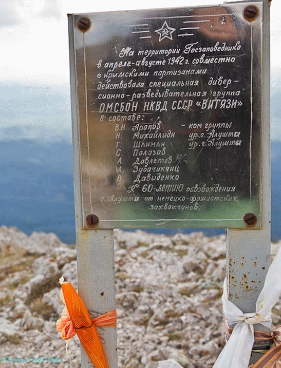 Další znak na vrcholu skupiny Vityazi