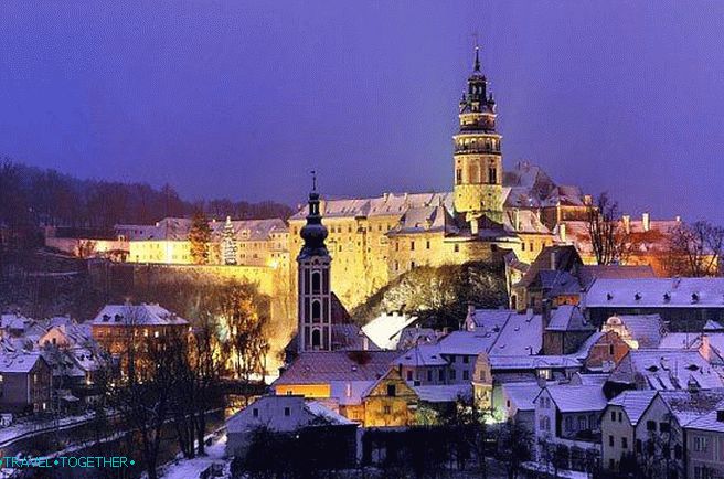Český Krumlov v zimě