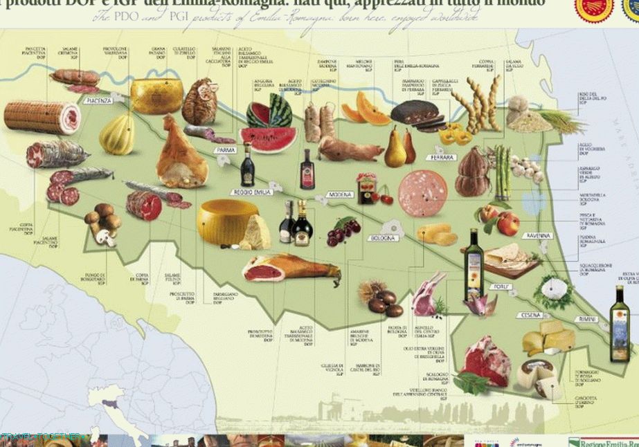Tradiční produkty Emilia-Romagna