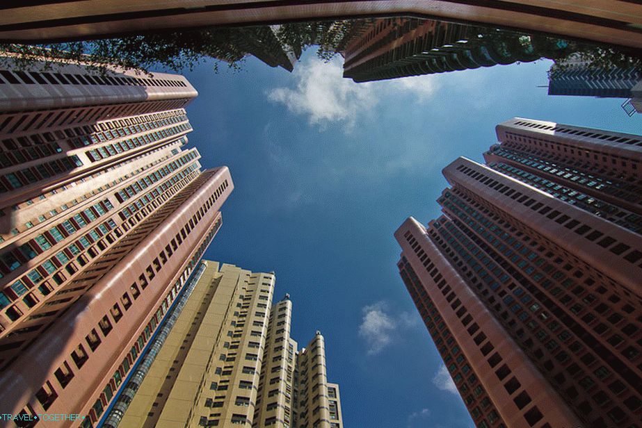V studně výškových budov na ostrově Hong Kong