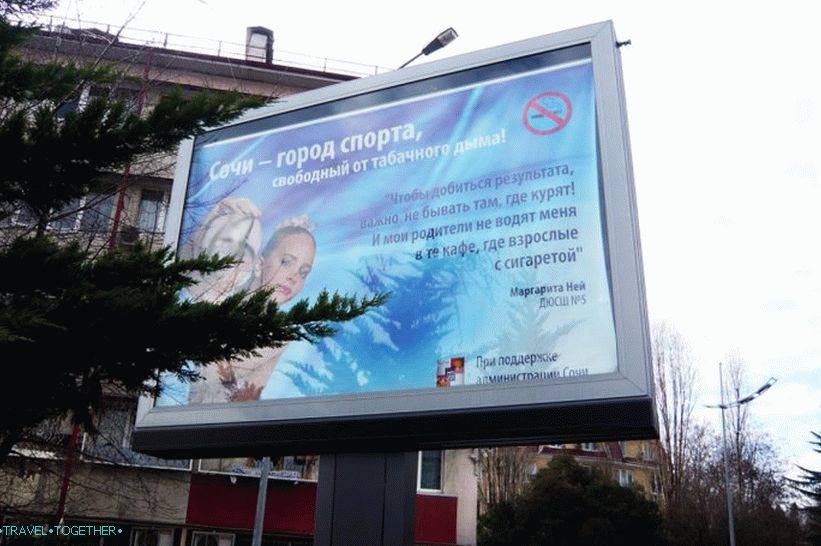 Reklamní netolerance kouření v Soči