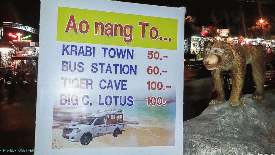 Náklady na Songteo Ao Nang - Krabi