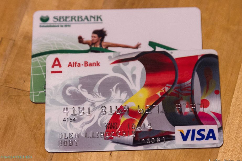 Vyrobené karty Sberbank a Alfabank pro Thajsko