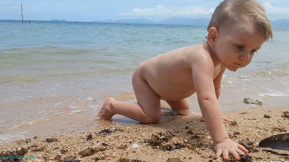První kroky na písku Samui