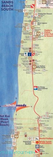 Mapa White Sand Beach v Koh Chang