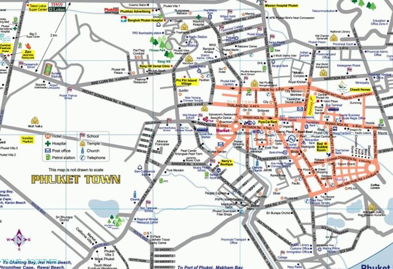 Mapa města Phuket