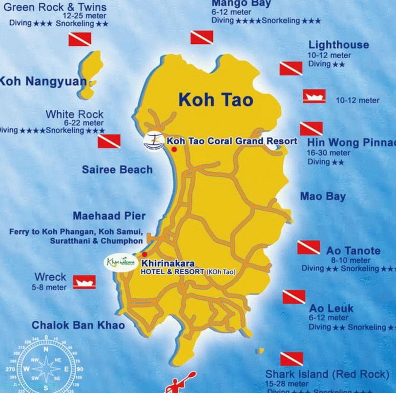 Potápěčské stránky na Koh Tao
