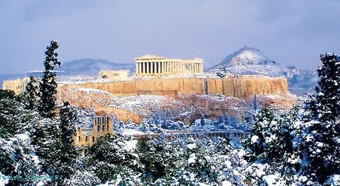 Akropole v zimě