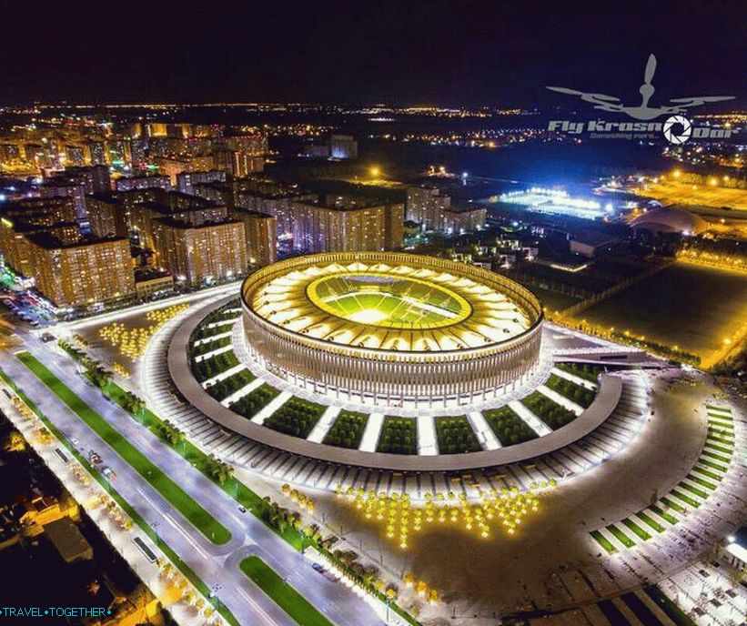 Panorama Krasnodar a nový stadion. Autor - @fly_krd