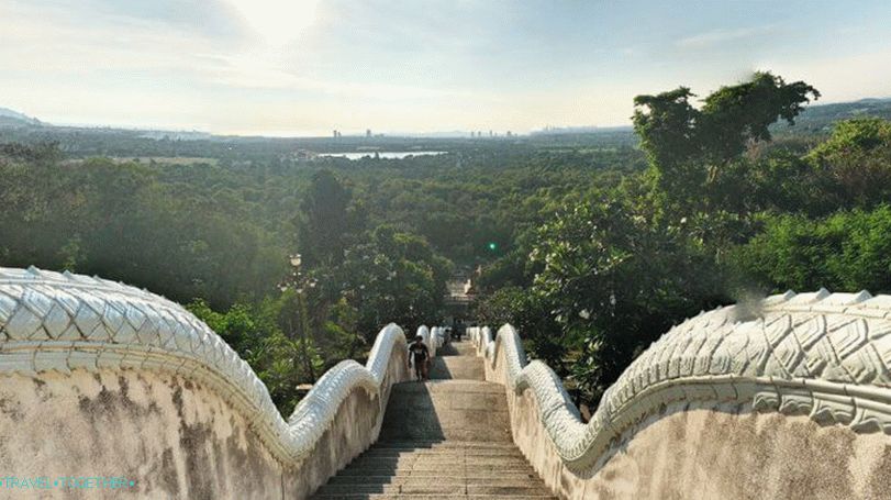 Pattaya, vyhlídka, -, hora, blízký, ta, wat yan, chrám