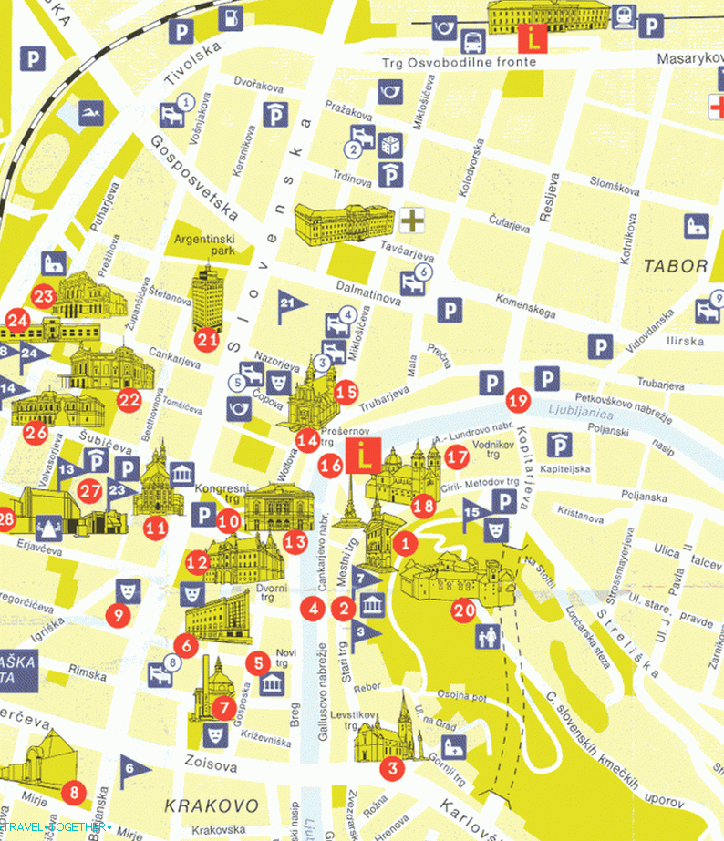Turistická mapa Lublaně
