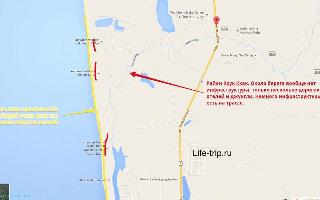 Mapa Khuk Khak Beach