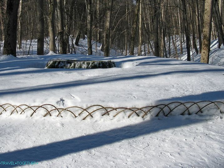 Pozůstalost Tolstého Yasnaya Polyana. Hrob Tolstého.