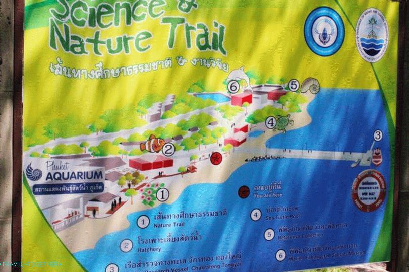 Mapa území akvária Phuket