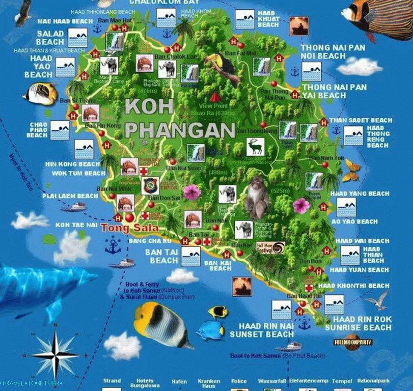Ostrov Koh Phangan v Thajsku