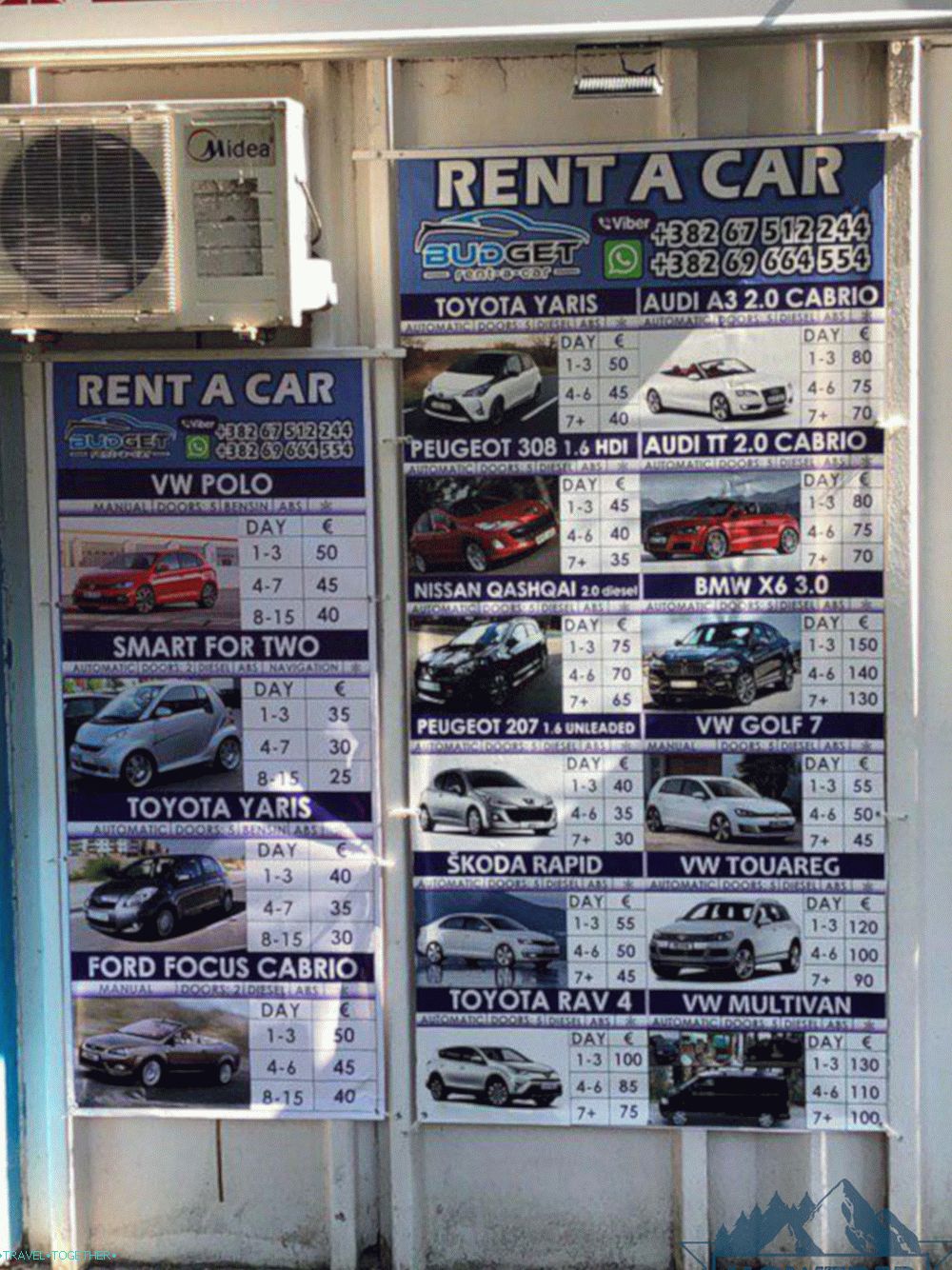 Ceny za pronájem auta