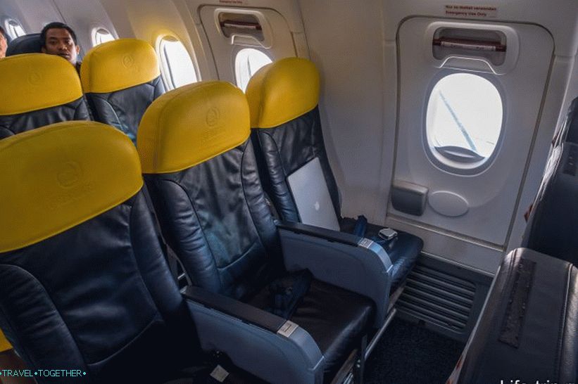 Moje prémiové sedadlo v letadle Nok Air