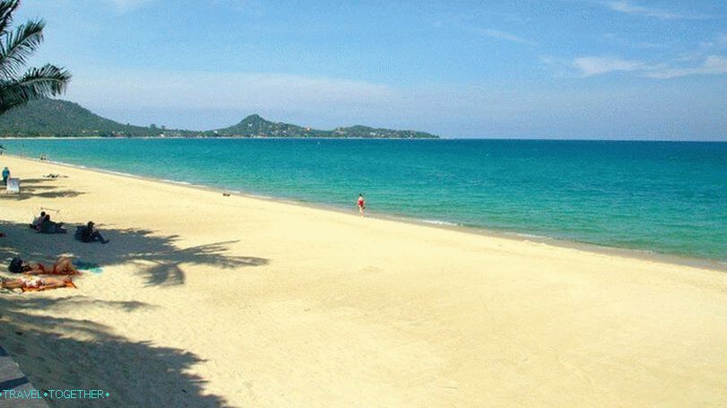 Střední část pláže Lamai na Samui