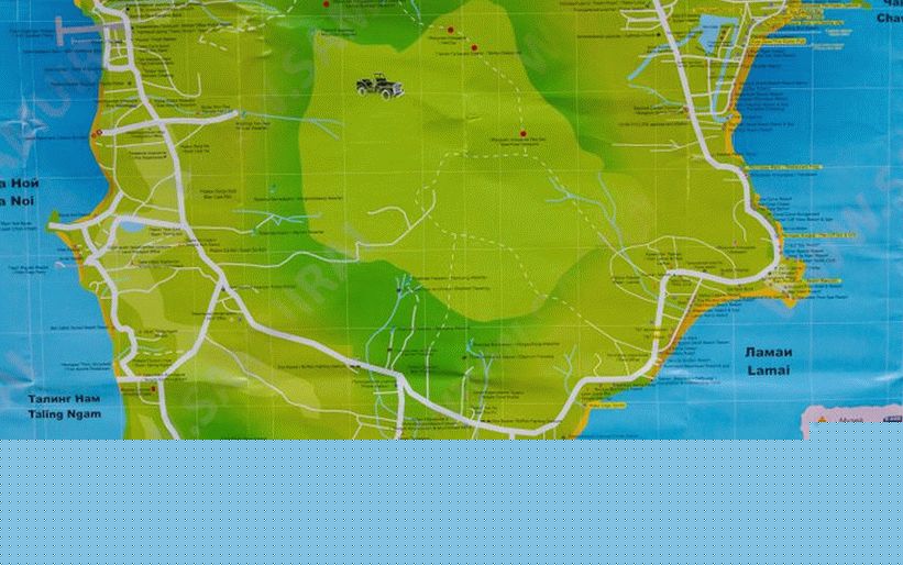 Mapa jižní části Samui