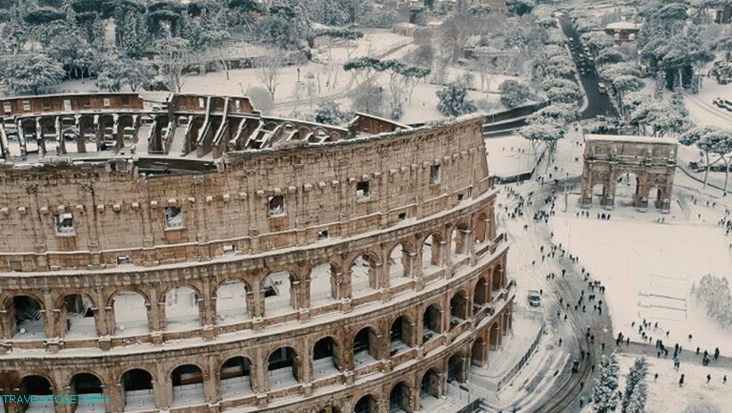 Řím ve sněhu