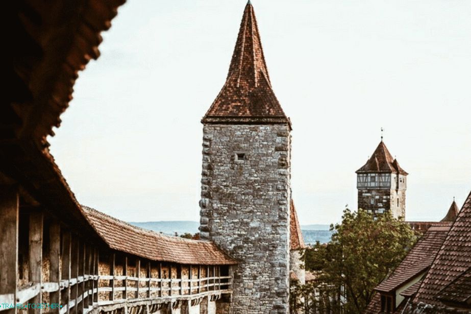 Středověká městská hradba Rothenburg ob der Tauber