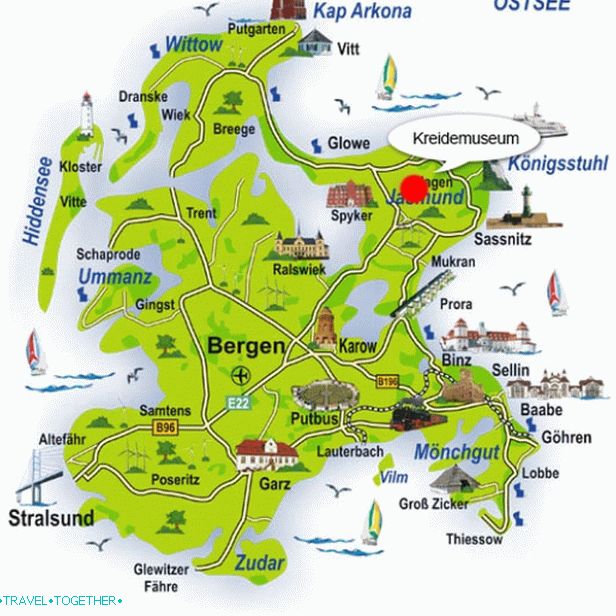 Turistická mapa Rügenu
