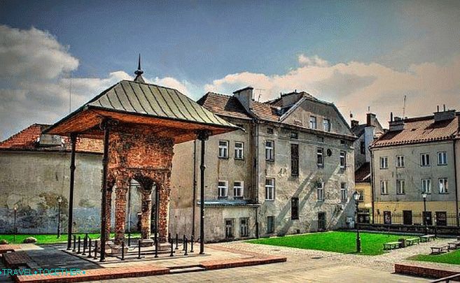 Střed židovských čtvrtí Tarnów se zbytky staré synagogy