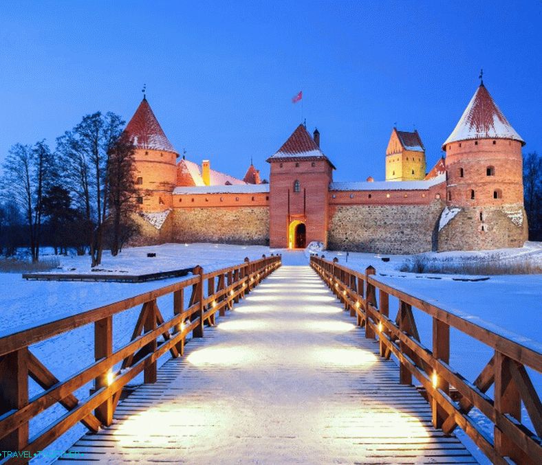 Trakai hrad v zimě