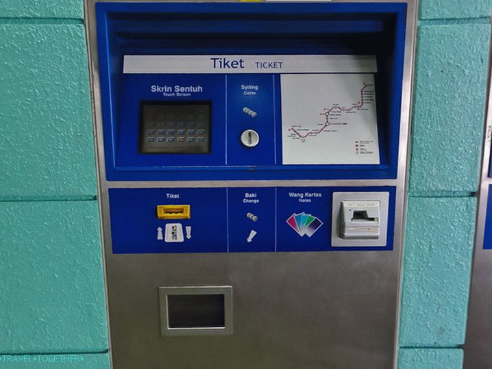 Automat na lístky, metro LRT v Kuala Lumpur Automat na lístky, metro LRT v Kuala Lumpur