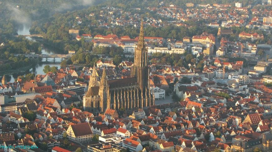 Historické centrum Ulmu a část katedrály v Münsteru