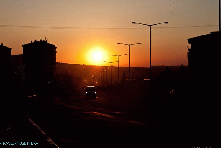 Nevsehir. Západ slunce.