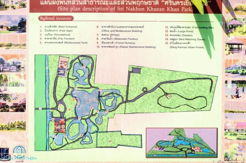 Mapa parku Srinakorn Khuaen Khan
