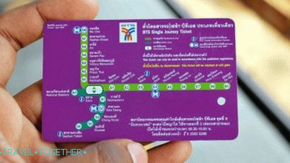 Jednorázová jízdenka na Skytrain v Bangkoku