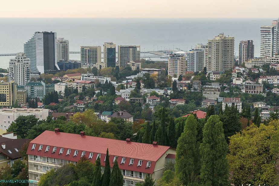 Soči z výšky - okres Svetlana a Central