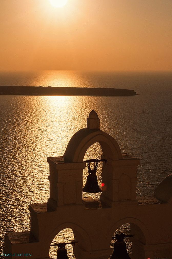 prohlídka západu slunce na Santorini