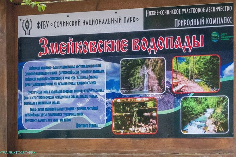Zmeykovsky vodopády v Soči - 4 kusy