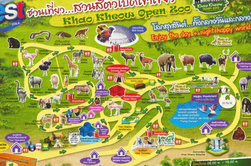 Mapa Zoo Khao Kheo v Pattaya